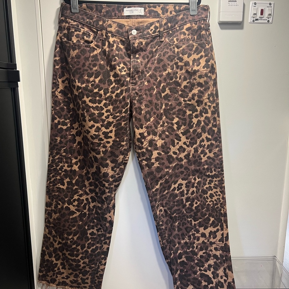 Abercrombie & Fitch Leopard Print Flare Jeans